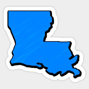 Bright Blue Louisiana Outline Sticker